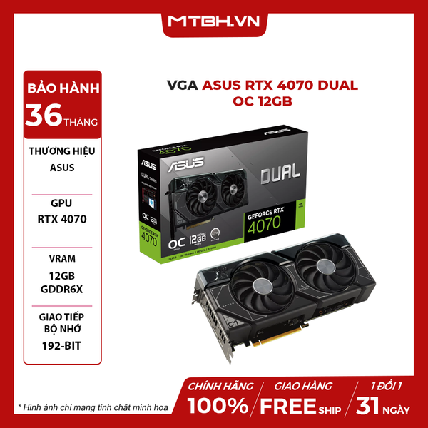 VGA Asus RTX 4070 DUAL OC 12GB GDDR6X