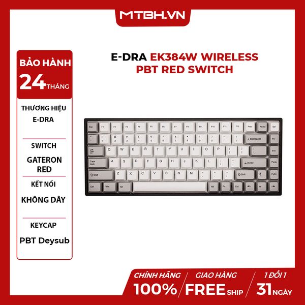 BÀN PHÍM CƠ E-DRA EK384W WIRELESS PBT RED SWITCH