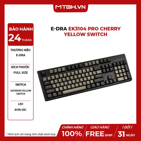 BÀN PHÍM CƠ E-DRA EK3104 PRO CHERRY YELLOW SWITCH