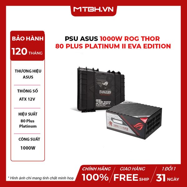 NGUỒN ASUS 1000W Rog Thor 80 Plus Platinum II Eva Edition