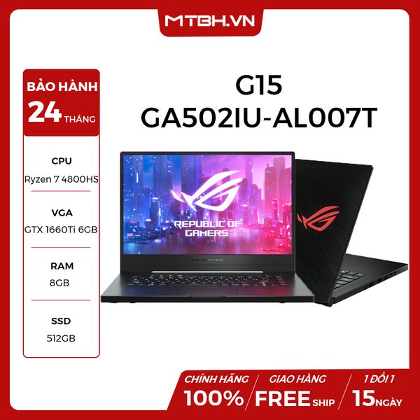 LAPTOP ASUS ROG ZEPHYRUS G15 GA502IU-AL007T R7-4800HS | GTX1660Ti | 8GB RAM | 512GB SSD | 15.6FHD 144HZ | WIN10