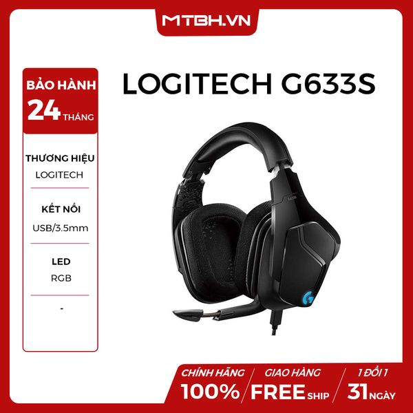 TAI NGHE LOGITECH G633s 7.1 Surround Sound LIGHTSYNC Gaming Headset