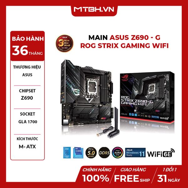 MAIN ASUS Z690-G ROG STRIX GAMING WIFI (Intel Z690, Socket 1700, ATX, 4 khe RAM DDR5)