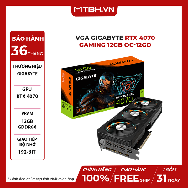 VGA Gigabyte RTX 4070 GAMING 12GB OC-12GD