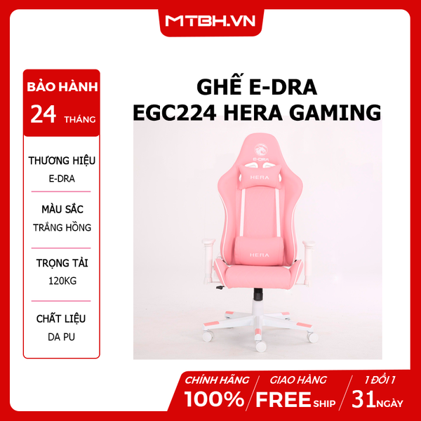 GHẾ E-DRA EGC224 HERA GAMING WHITE/PINK