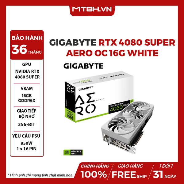 VGA GIGABYTE RTX 4080 SUPER AERO OC 16G WHITE