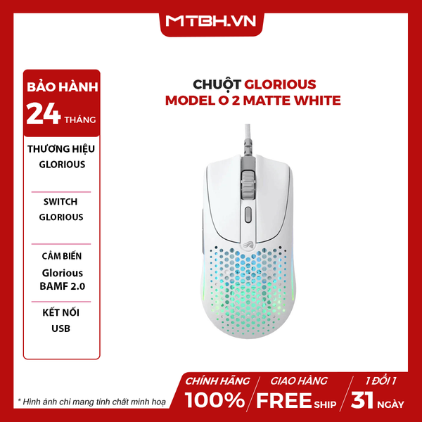 Chuột Glorious Model O 2 Matte White (GLO-MS-OV2-MW)