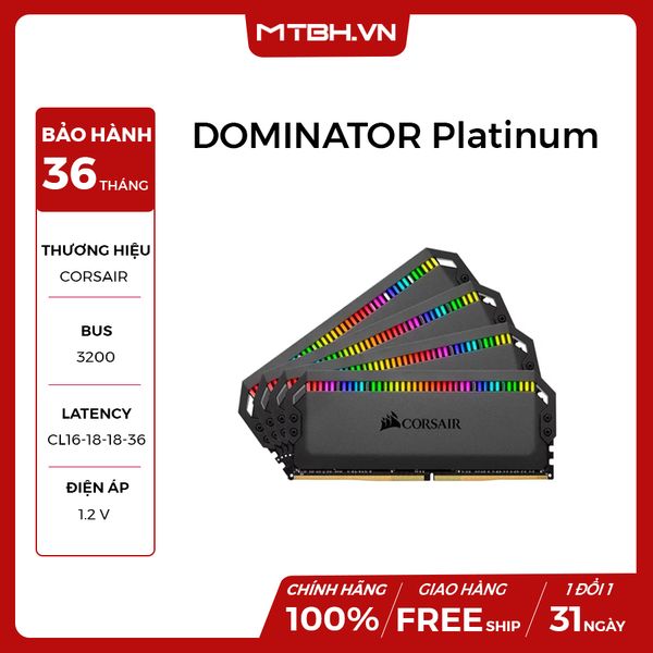 RAM DDR4 32GB CORSAIR 3200Mhz DOMINATOR Platinum RGB (KIT 2*16GB)