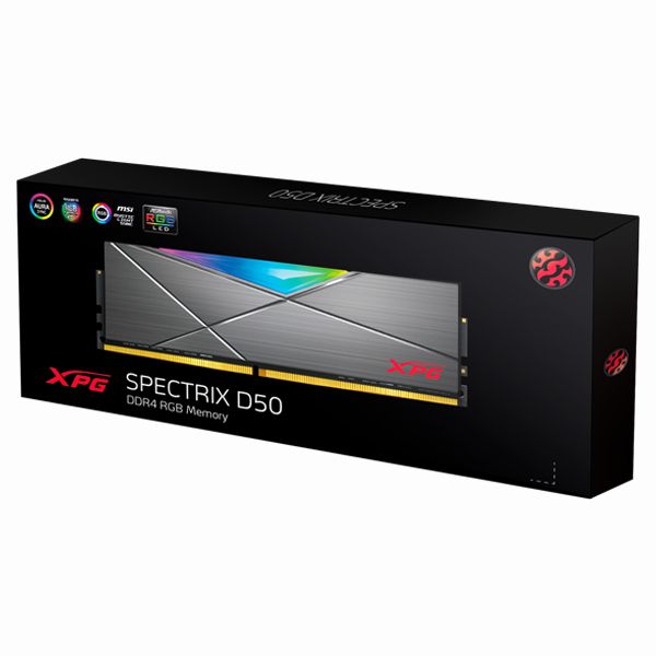 RAM DDR4 16GB ADATA XPG SPECTRIX D50 BUSS 3200 TẢN NHIỆT TUNGSTEN GREY RGB