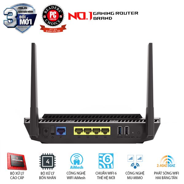 BỘ PHÁT WIFI ASUS RT-AX56U WIFI AX1800 2 BĂNG TẦN WIFI 6