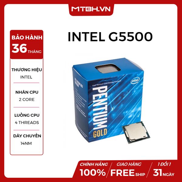 CPU G5500 PENTIUM 2C 4T 3.8G SK1151 V2 COFFEE LAKE NEW TRAY