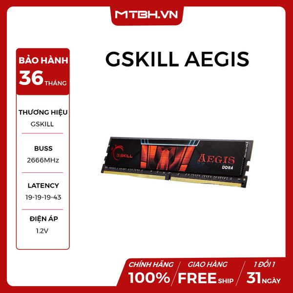 RAM DDR4 8GB GSKILL AEGIS 2666 NEW (G.SKILL F4-2666C15S-8GIS. 8GB)