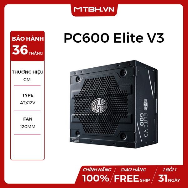 PSU COOLER MASTER 600W PC600 Elite V3 NEW