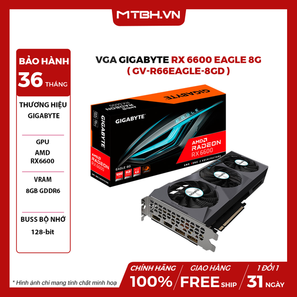 VGA GIGABYTE RX 6600 EAGLE 8G ( GV-R66EAGLE-8GD )