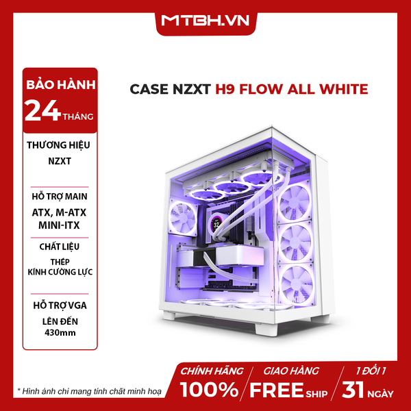 CASE NZXT H9 FLOW ALL WHITE