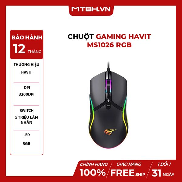 CHUỘT GAMING HAVIT MS1026 RGB