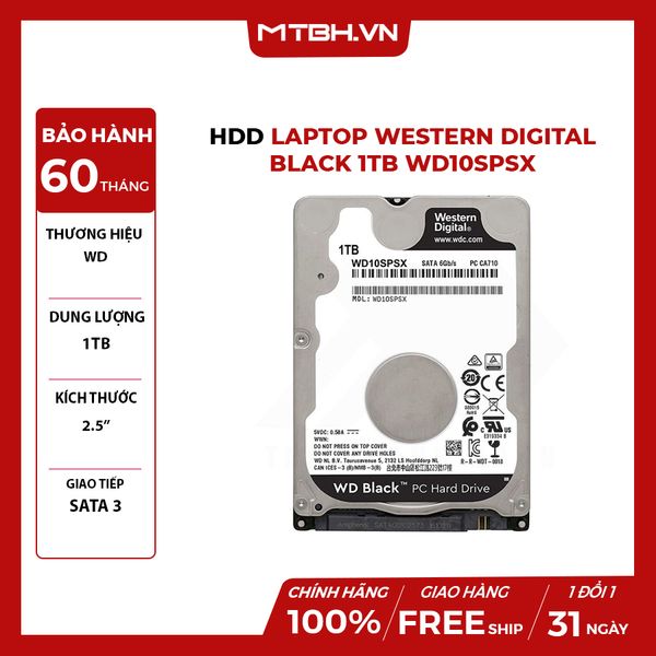 HDD laptop Western Digital Black 1TB WD10SPSX