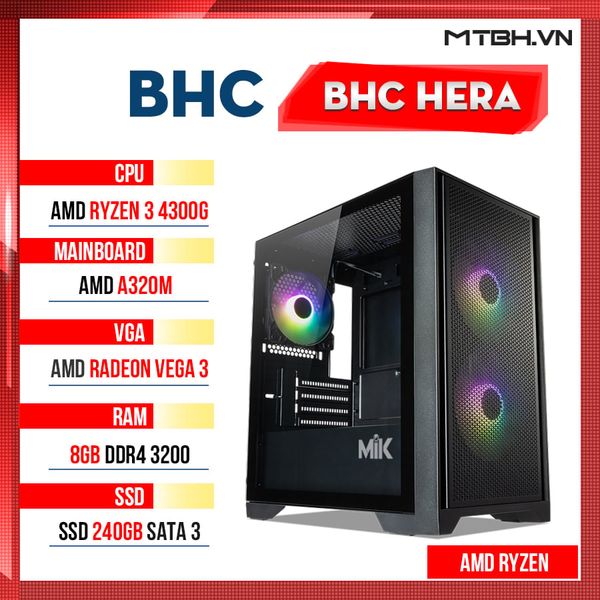 PC Gaming AMD BHC Hera Gen 4th ( Ryzen 3 4300G | 8GB | 240GB )