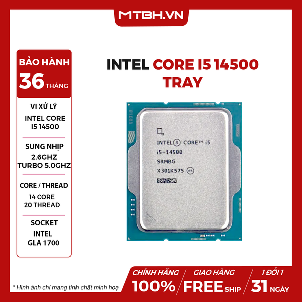 CPU Intel Core I5 14500 (Raptor Lake Refresh, LGA 1700) TRAY GEN 14