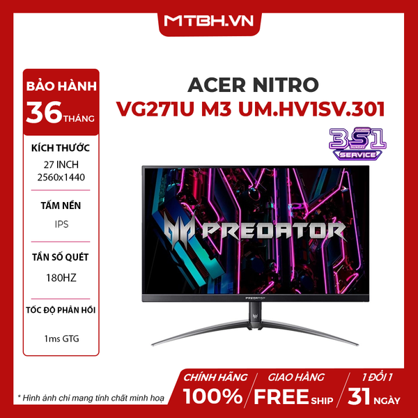 MÀN HÌNH LCD ACER PREDATOR XB273U V3 27HL 27