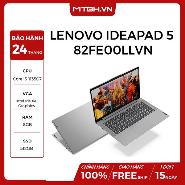 LAPTOP LENOVO IDEAPAD 5 14ITL05 (82FE00LLVN) CORE i5-1135G7 | INTEL IRIS XE | 8GB RAM | 512GB SSD | 14