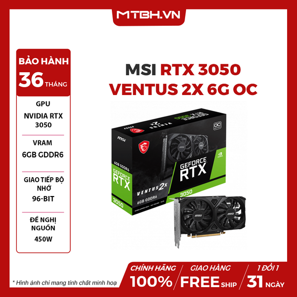 VGA MSI RTX 3050 VENTUS 2X 6G OC