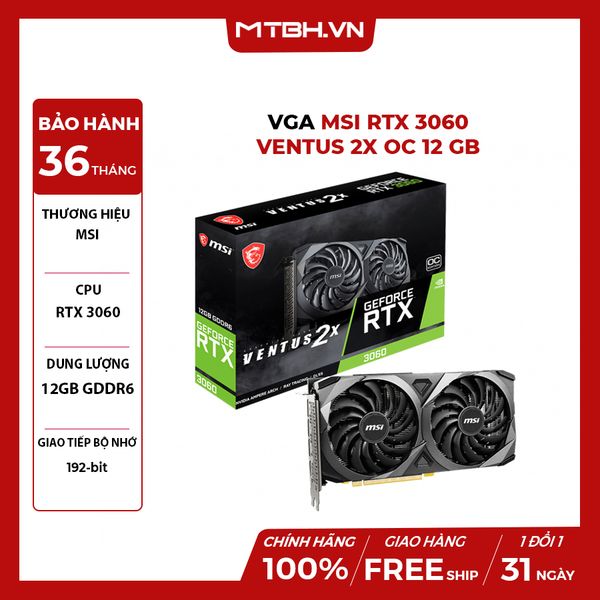 VGA MSI RTX 3060 VENTUS 2X OC 12 GB