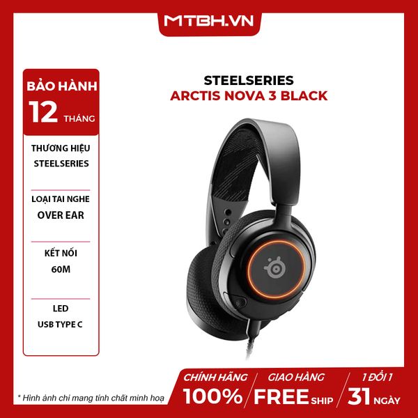 Tai Nghe Steelseries Arctis Nova 3 BLACK