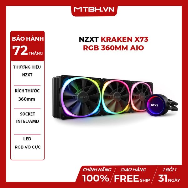 TẢN NHIỆT NƯỚC NZXT KRAKEN X73 RGB 360MM AIO