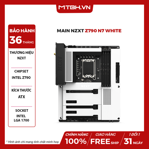Main NZXT Z790 N7 White (Socket 1700, ATX, 4 khe DDR5)