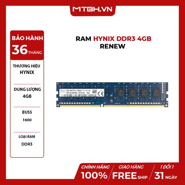 RAM HYNIX DDR3 4GB RENEW BH 36 THÁNG