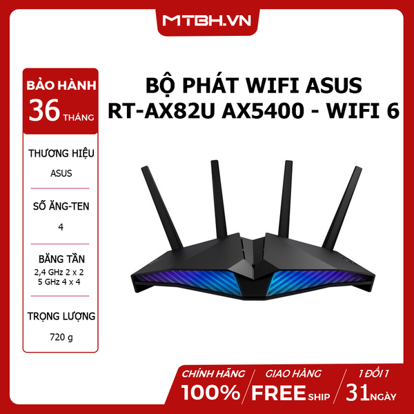 BỘ PHÁT WIFI ASUS RT-AX82U AX5400 - WIFI 6