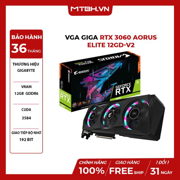 VGA Giga RTX 3060 AORUS ELITE 12GD-V2