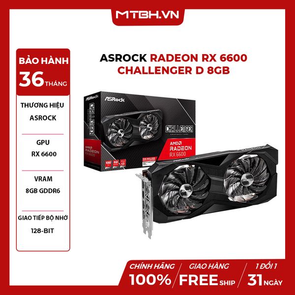 VGA Asrock Radeon RX 6600 Challenger D 8GB