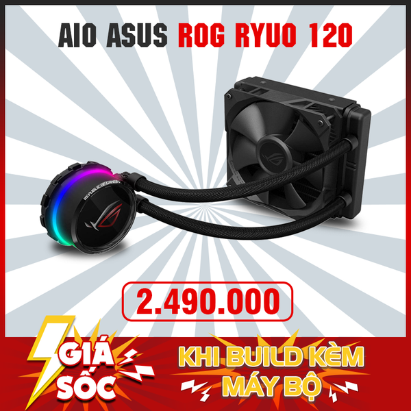 TẢN NHIỆT NƯỚC AIO ASUS ROG RYUO 120 - ROG RYUO FAN | OLED Display