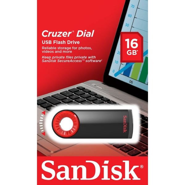 USB SANDISK 16GB CRUZER DIAL SDCZ57 BLACK NEW BH 24TH