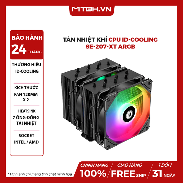 TẢN NHIỆT KHÍ CPU ID-COOLING SE-207-XT ARGB ( 2 fan ARGB - 7 ống đồng)