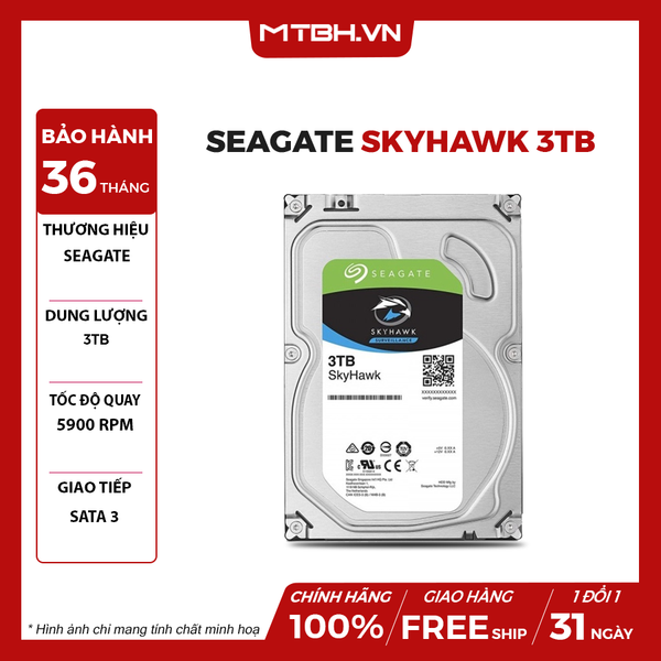 Ổ cứng chuyên dụng 3TB SKYHAWK SEAGATE ST3000VX015