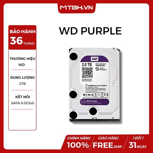 HDD WD 2TB PURPLE NEW