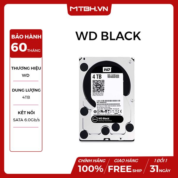 HDD WD 4TB BLACK CHÍNH HÃNG