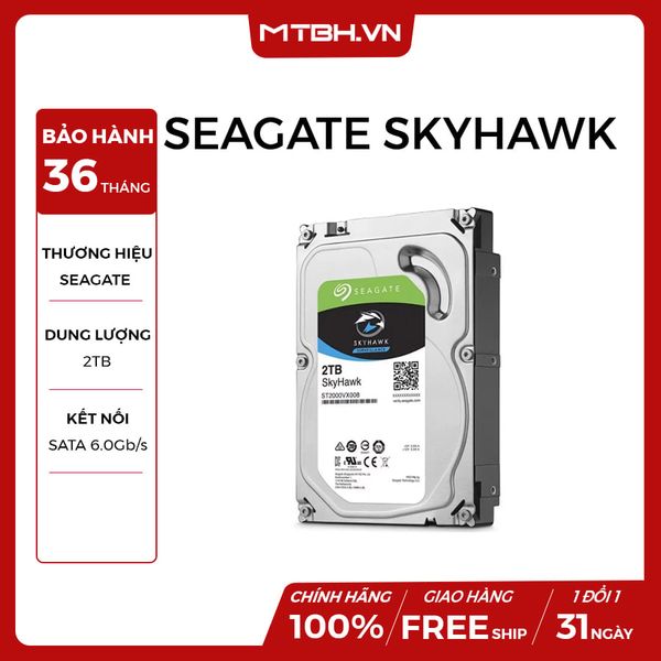 HDD SEAGATE 2TB SKYHAWK NEW BH 24TH