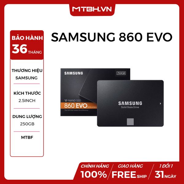 SSD SAMSUNG 250GB 860 EVO MÃ MZ-76E250BW NEW BH 5 NĂM