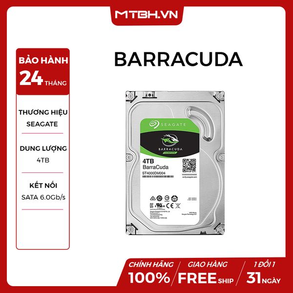 HDD SEAGATE 4TB BARRACUDA (ST4000DM004) NEW BH 24TH