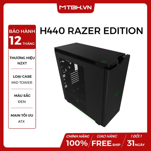 CASE NZXT H440 MID TOWER (RAZER EDITION) BLACK NEW