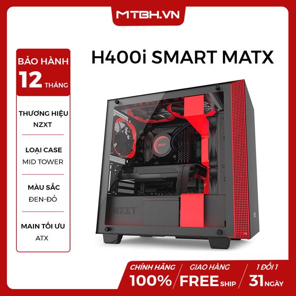 CASE NZXT H400i SMART MATX BLACK/RED NEW