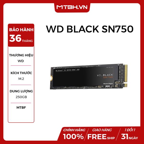 SSD WD 250GB BLACK SN750 (WDS250G3X0C) chuẩn M2-sata NEW