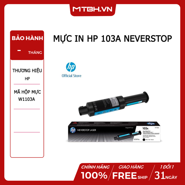 MỰC IN HP 103A Blk Neverstop Toner Reload Kit – 2500pages_W1103A