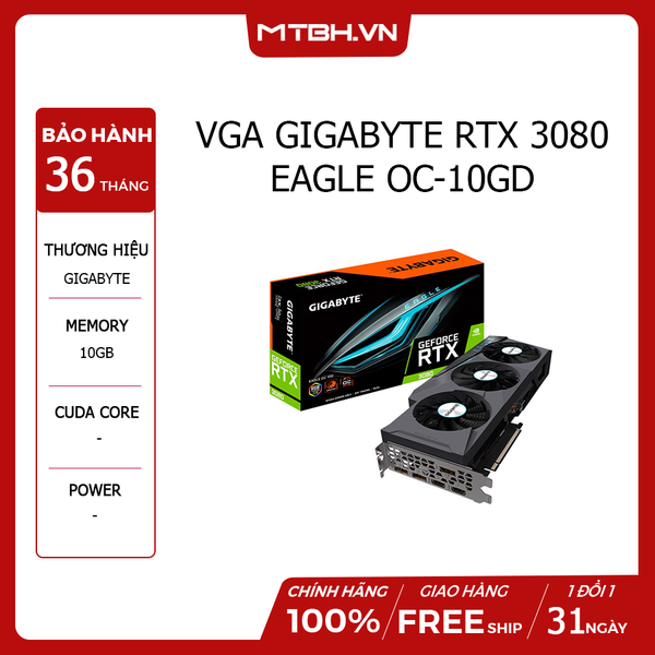 VGA GIGABYTE RTX 3080 EAGLE OC-10GD – Máy Tính Biên Hòa
