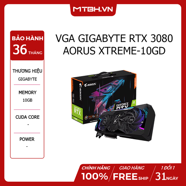 VGA GIGABYTE RTX 3080 AORUS XTREME-10GD