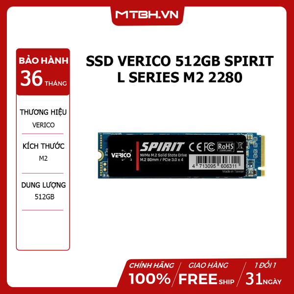 SSD VERICO 512GB SPIRIT L SERIES M2 2280